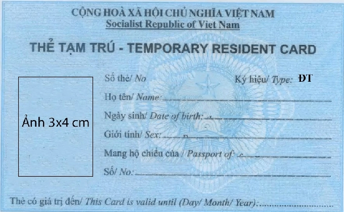 Temporary residence card for foreigners